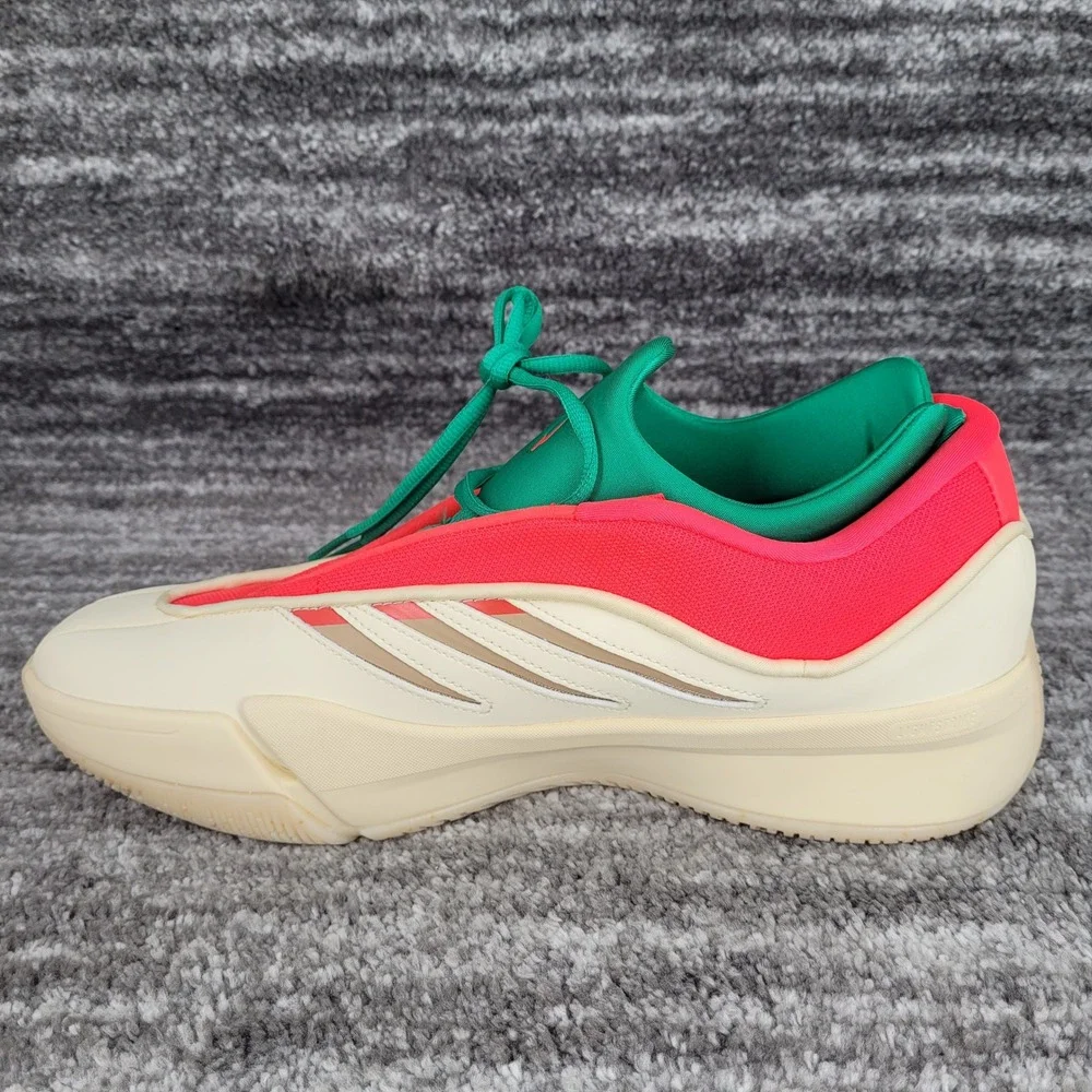 Adidas Dame 9 Basketball Shoes‎ Cream Lucid Red Green JH6627 Mens Size 13 NEW
